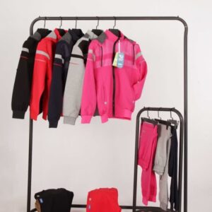 کاپشن شلوار ورزشی بچگانه گلکسی پنبه کلاه دار طرح کلاسیک